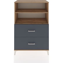 Hyperion Dolap 2 Raflı 2 Çekmeceli 88x44x134 Çam-antrasit Atlas Çam