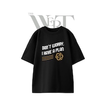 Thewert Nat 1 Tasarım Baskılı Ünisex Siyah Oversize T-shirt