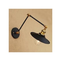 S Retro Rustik Metal Üç Mafsalı Akrobat Aplik E27 Duylu 23 Cm En Siyah