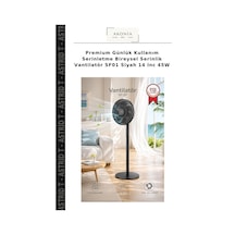 Premium Günlük Kullanım Serinletme Bireysel Serinlik Vantilatör Sf01 Siyah 14 Inc 45w