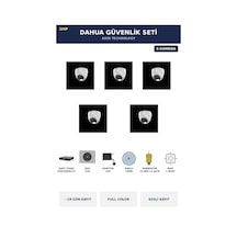 5 Kameralı 5mp Güvenlik Kamera Seti 5mp Full Color Sesli Dome İç Mekan 2tb 19 Gün Kayıt