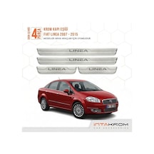 Fiat Linea 2007-2015 Uyumlu Satine Krom Kapı Koruma Eşiği 4 Prç