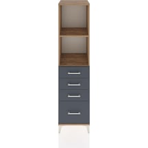 Hyperion Dolap 2 Raflı 4 Çekmeceli 44x44x182 Çam-antrasit Atlas Çam