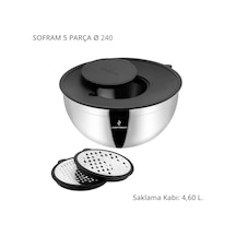 Sofram 5 Parça 24 Cm Karıştırma Ve Saklama Kabı Gümüş
