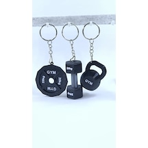 Spor Temalı 20kg Dumbbell, Kettlebell Ve Plaka Anahtarlık Seti