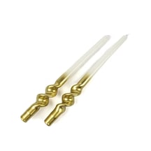 Mikasa Moor Gold Beyaz 2li Mum 30cm Altın - Beyaz