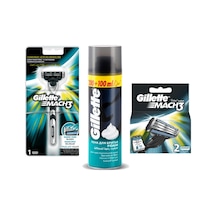 Gillette Mach3 1 Up Tıraş Makinesi + Yedek Başlık 2'li + Tıraş Köpüğü 300 ML