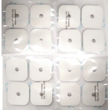 4 Pakette 16 Adet Çıtçıtlı Elektrot Pedi 5 x 5 Cm