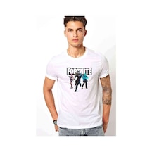 Fortnite Station Baskılı Beyaz Erkek Tshirt