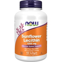 Now Foods Sunflower Lecithin Phospholipids Choline Nervous System Support 1,200 Mg, 100 Softgels