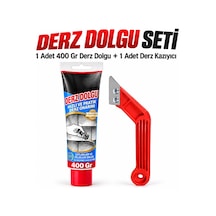 Fayans Seramik Arası Beyaz Hazır Derz Dolgusu 400 Gr + Derz Kazıyıcı Temizleyici 2'li Yenileme Seti