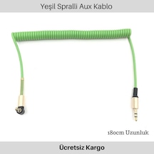 Aux Stereo Yeşil Akordiyon Kablo 150 Cm