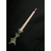 Çift Renkli Alevli Şamdan Mumu 20 Cm Pembe