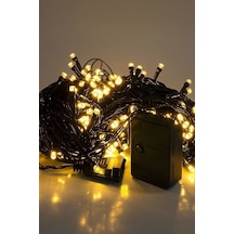 Led Işık -siyah Kablolu Günışığı - 10 Mt - Fonksiyonlu - Dekoratif , Teras,salon Süsleme,yılbaşı Süs Sarı