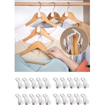 20 Adet Çok Amaçlı Askı Çoklayıcı Kanca Klips Dolap Elbise Giysi Askısı Çoklama Aparatları Plastik B Diğer