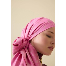 Imannoor Karanfil Monogram Pembe İpek Şal 68x200 Pembe