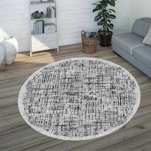 Rovigo Home Dijital Baskı Yıkanabilir Kaymaz Taban Yuvarlak Salon Halısı RVG7324-HT182 Çok Renkli