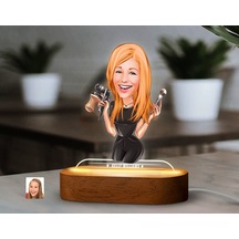Bk Gift Kişiye Özel Güzellik Uzmanı Karikatürlü Dekoratif 3d Biblo Led Işıklı Gece Lambası-1, Arkadaşa Hediye Kobitmeyen138310 Bk Gift