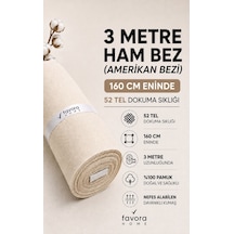 Favora Kalın Ham Bez Astarlık Kumaşı 3 Metre - Döşek Yüzü Ve Döşemelik İçin Krem