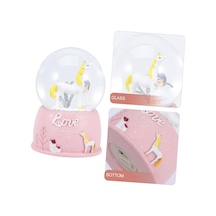 Pembe Peluş Ayıcık, Kar Küresi Ve Pembe Çikolata Not Defteri Hedi