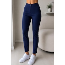 Fit Women Yüksel Bel Nervür Dikişli İspanyol Paça Pantolon 4622 -lacivert