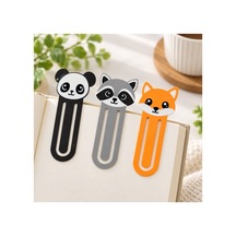 Panda Rakun Tilki Kitap Ayracı 3 Lü Set Çocuklar İçin Sevimli 3d Baskı Kitap İşaretleyici