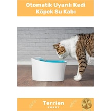 Smart Seri Özel Üretim Yeni Teknoloji Otomatik Uyarılı Ledli Karbon Filtreli Şık Kedi Köpek Su Kabı