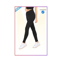 Missmaral Siyah Slim Fit Yüksek Bel Toparlayıcı Spor Tayt Flatlock Dikiş Detaylı Fit Tasarım Oslo 1090 SiYAH