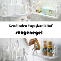 Sengenegel Kendinden Yapışkanlı Banyo Rafı Tarz Baharatlık Rafı Organizer Düzenleyici - 1 Adet