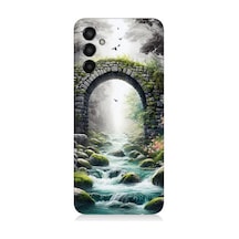 Samsung Galaxy M13 Uyumlu Sisli Taş Köprü Geçidi Desenli Silikon Kılıf Çok Renkli