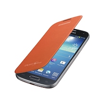 Galaxy Uyumlu S4 Mini İ9190 İle Uyumlu Flip Cover Kılıf Turuncu Ef-fı919boegww