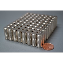 50 Adet Çap 8Mm X Kalınlık 2Mm Güçlü Yuvarlak Neodyum Mıknatıs