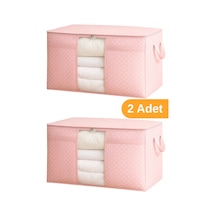 Serstil 2 Adet - Pencereli Yastık Yorgan Hurcu 75 X 40 X 40 Cm - Pembe Benekli