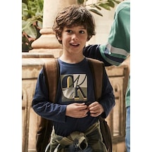 Mayoral Erkek Çocuk Uzun Kollu T-shirt 4076 Mavi