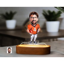 Bk Gift Kişiye Özel Amerikan Futbolu Karikatürlü Dekoratif 3d Biblo Led Işıklı Gece Lambası-1, Arkadaşa Hediye, Kobitmeyen138294 Bk Gift