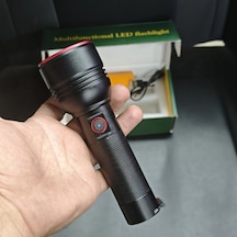 O-max Zoomlu Çift Pilli Uzun Menzil El Feneri Powerbank Özellik Çok Renkli