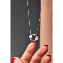 925 Ayar Gümüş Rose Kaplama Jasmine Flower Crown Kolye UVPTS10027-2