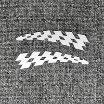 2p Otomobil Çıkartma Denetleyici Bayrağı F1 Yarış Jdm Yansıtıcı Dekorasyon Çizik White Reflective 29x7.5cm 1 Piece Set