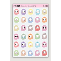 Sevimli Emoji Sticker Seti - 30 Adet Muslim Islam Ramazan Hijab Girl Etiket Çıkartma Diğer