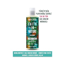 Faith in Nature %99 Doğal nemlendirici Hindistan Cevizi Normal & Kuruya Dönük Saçlar İçin Saç Bakım Kremi 400 ML