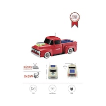Torima D44 Kırmızı Kamyon Bluetooth Hoparlör Fm-usb-tf Destekli Güneş Enerjili Speaker