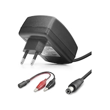 Akü Şarj Adaptörü 12v 2.5a 30w Krokodil Uç Siyah B5057 Evimdeyokyok