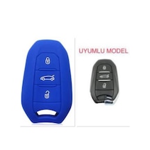 Toyota Proace City Uyumlu Silikon Anahtar Koruma Kılıf Mavi