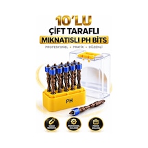 Vida Sıkma Ucu 10 Adet Çift Yönlü Mıknatıslı Yıldız Bits