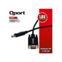 QPORT Q-DPV 1.8metre DP-VGA (E) Görüntü Kabl  su