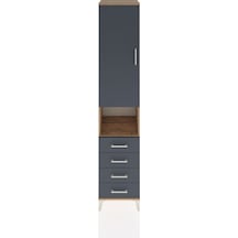 Hyperion Dolap 3 Raflı 4 Çekmeceli Tek Askılı 44x44x221 Çam-antrasit Atlas Çam
