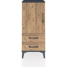 Arges Komodin 2 Raflı 2 Çekmeceli Tek Kapaklı 44x30x106 Antra... Antrasit