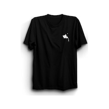 Cepte Uyuyan Kedi Cat Baskılı Tshirt SIYAH