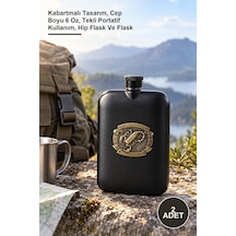 2 Adet Paslanmaz Çelik Matara Kabartmalı Tasarım, Cep Boyu 6 Oz, Tekli Portatif Kullanım, Hip Flask Ve Flask