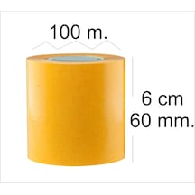 Çift Taraflı Şeffaf Sarı Bant 60 Mm Eninde 100 M. Uzunlukta